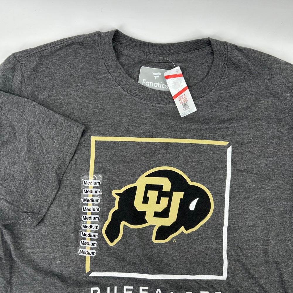 Fanatics T-Shirt Mens Medium Charcoal Gray Colorado Buffaloes NWT NCAA Graphic